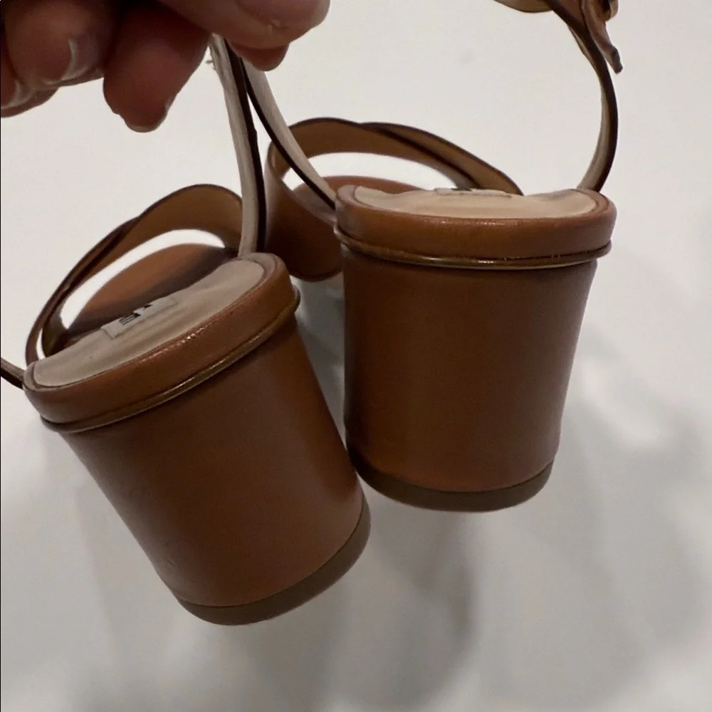 LK Bennett Tabitha Brown Block Heel leather Sandals size 61/2